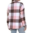 thumbnail image 4 of Fantaslook Womens Plaid Shirts Flannel Shacket Jacket Long Sleeve Button Down Boyfriend Shirt Coats, 4 of 10