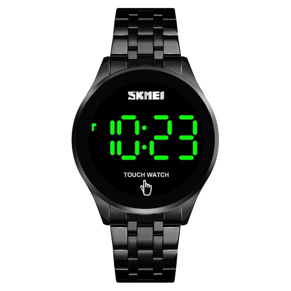 Clossjun Touch Screen Digital LED Waterproof Men Womens Sport Casual Stainless Steel Wrist Watch