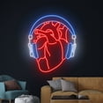 thumbnail image 4 of Handmadetneonsign Heart Headphone Neon Sign, Heart Headphone Led Sign, Wall Decor, Heart Headphone, 4 of 5