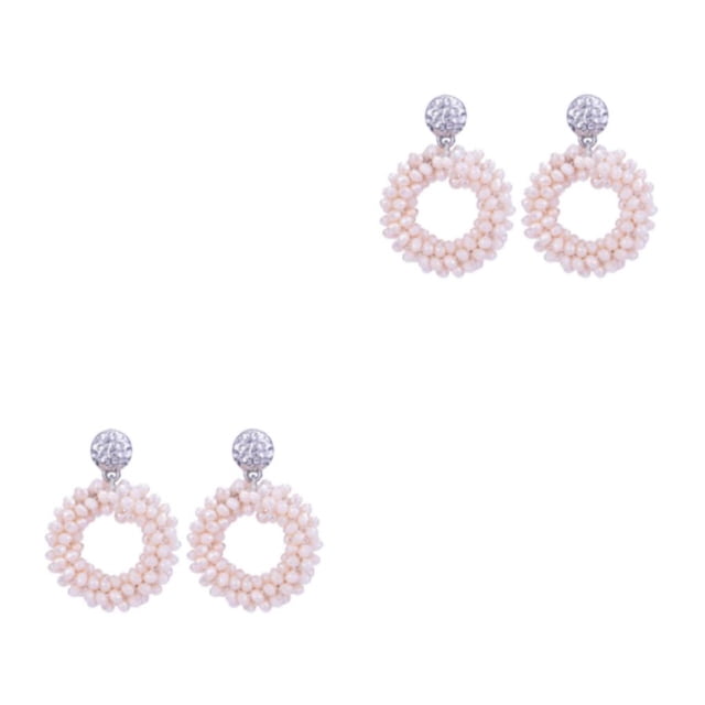 Qarigey Pendientes de gota hechos a mano para mujer, aretes tejidos exquisitos y elegantes Type4 NO4