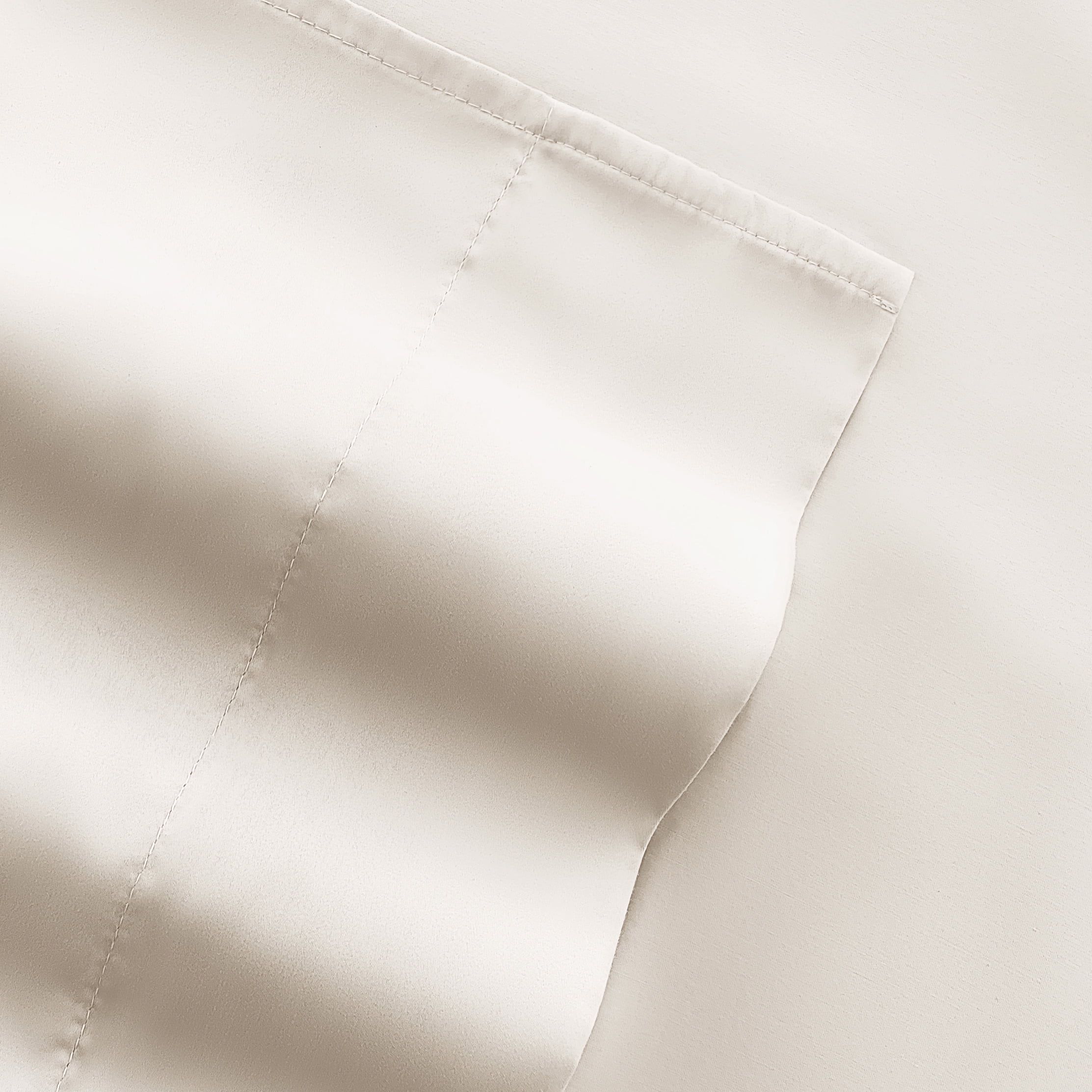 California King, Ivory Solid Microfiber 6 Piece Bed Sheet Set, by Noble Linens