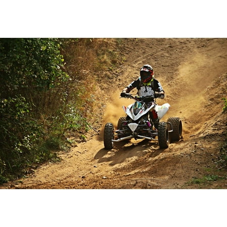 Enduro Atv - Canvas Print Quad ATV Motocross Ride Motorsport Cross Enduro Stretched Canvas 32 x 24