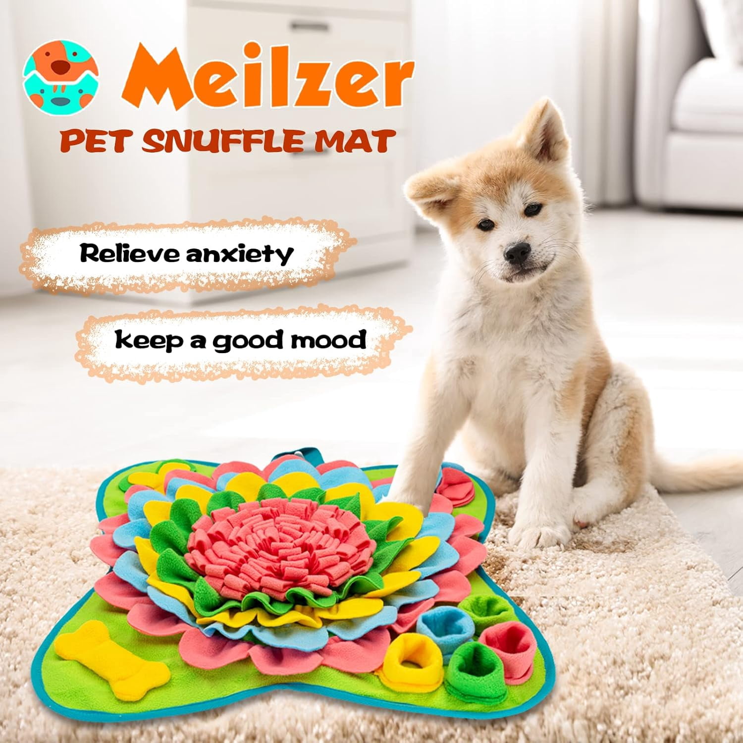 Snuffle Mat for Dogs Pet Treats Feeding Mat for Small/Medium Breed Dogs Non-Slip/Portable/Durable Interactive Dog Puzzle Toys Encourages Natural Foraging Skills (Pink)