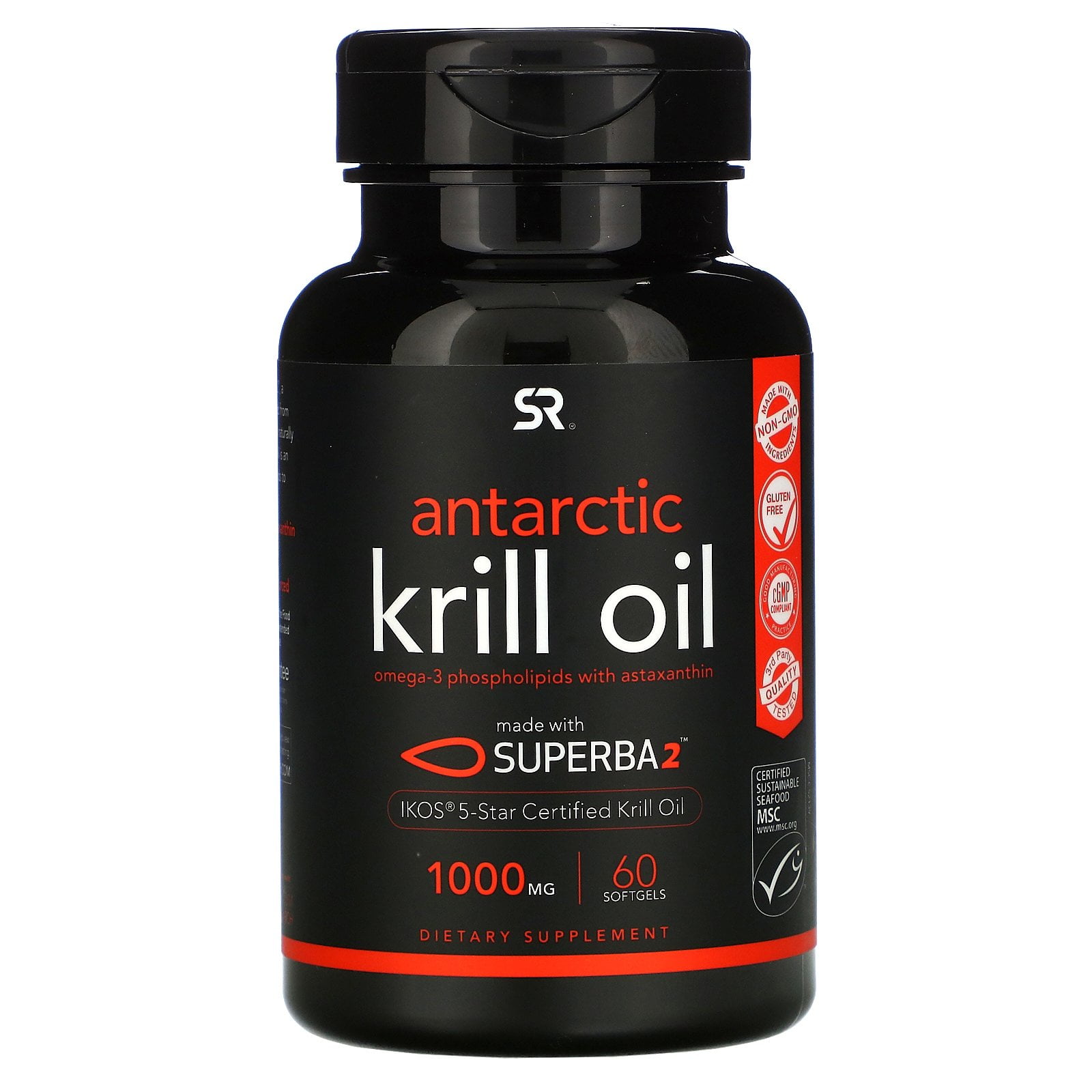 Sports Research SUPERBA 2 Antarctic Krill Oil with Astaxanthin, 1,000