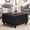 Black-Faux Leather, variant on Square Storage Ottoman Coffee Table, Large Upholstered Ottoman with Hidden Storage, Button Tufted Bench with Nailhead Trim & Wooden Legs,Beige