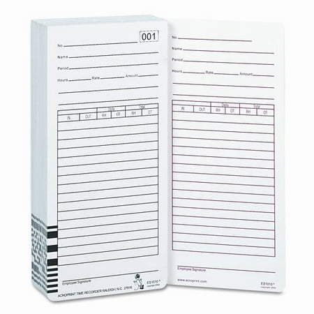 Payroll Time Recorder - Acroprint Time Recorder Time Card for Es1000 Electronic Totalizing Payroll Recorder