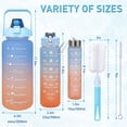thumbnail image 6 of Water Bottle with Straw, 2L Extra Large Motivational Water Cup Reusable Plastic Water Jug, Sport Bottles for Gym Fitness Outdoor, Christmas Idea Gifts, 3 Pcs Blue, 6 of 8