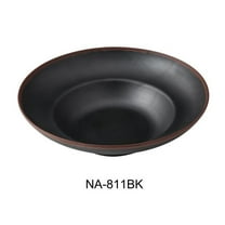 Yanco NA-811BK Nature Art 11.125 x 7 x 3.25 in. Deep Mediterranean Bowl, Black - 20 oz - Melamine - Pack of 12