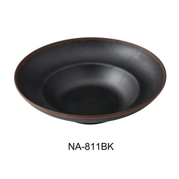 Yanco NA-811BK Nature Art 11.125 x 7 x 3.25 in. Deep Mediterranean Bowl, Black - 20 oz - Melamine - Pack of 12