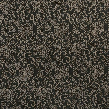 Contemporary Floral Fabric - Designer Fabrics B606 54 in. Wide Black, Contemporary Floral Jacquard Woven Upholstery Fabric