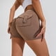 thumbnail image 3 of Pantalones cortos de fitness, pantalones deportivos de yoga para mujer, de verano, color melocotón, con bolsillo en la cadera, cintura alta, ropa de yoga de secado rápido, pantalones color melocotón, 3 of 4