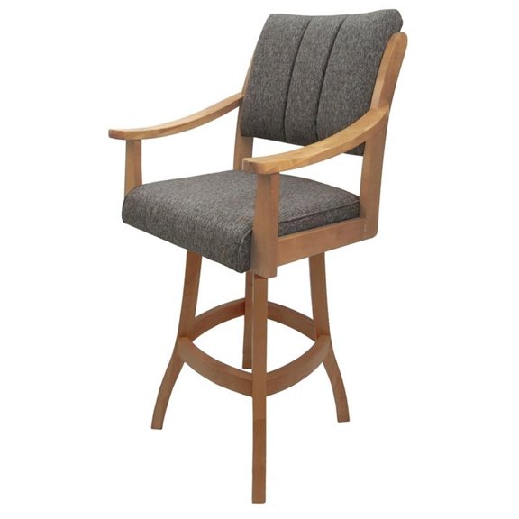 Casa Solid Wood 30" Bar Stool - Mojave Gray Fabric - Natural Frame