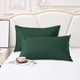 thumbnail image 4 of Fundas de almohada, transpirables, suaves como el terciopelo, de longitud completa, color sólido, juego de fundas de almohada con bolsillo - Verde militar, 4 of 6