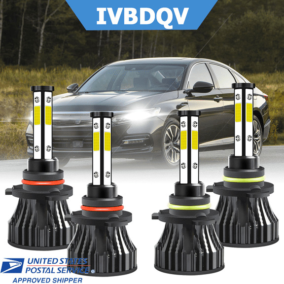 For Honda Accord 1992-2007 LED Headlight Bulbs 9005 9006 High Low Beam Kit 4Pcs