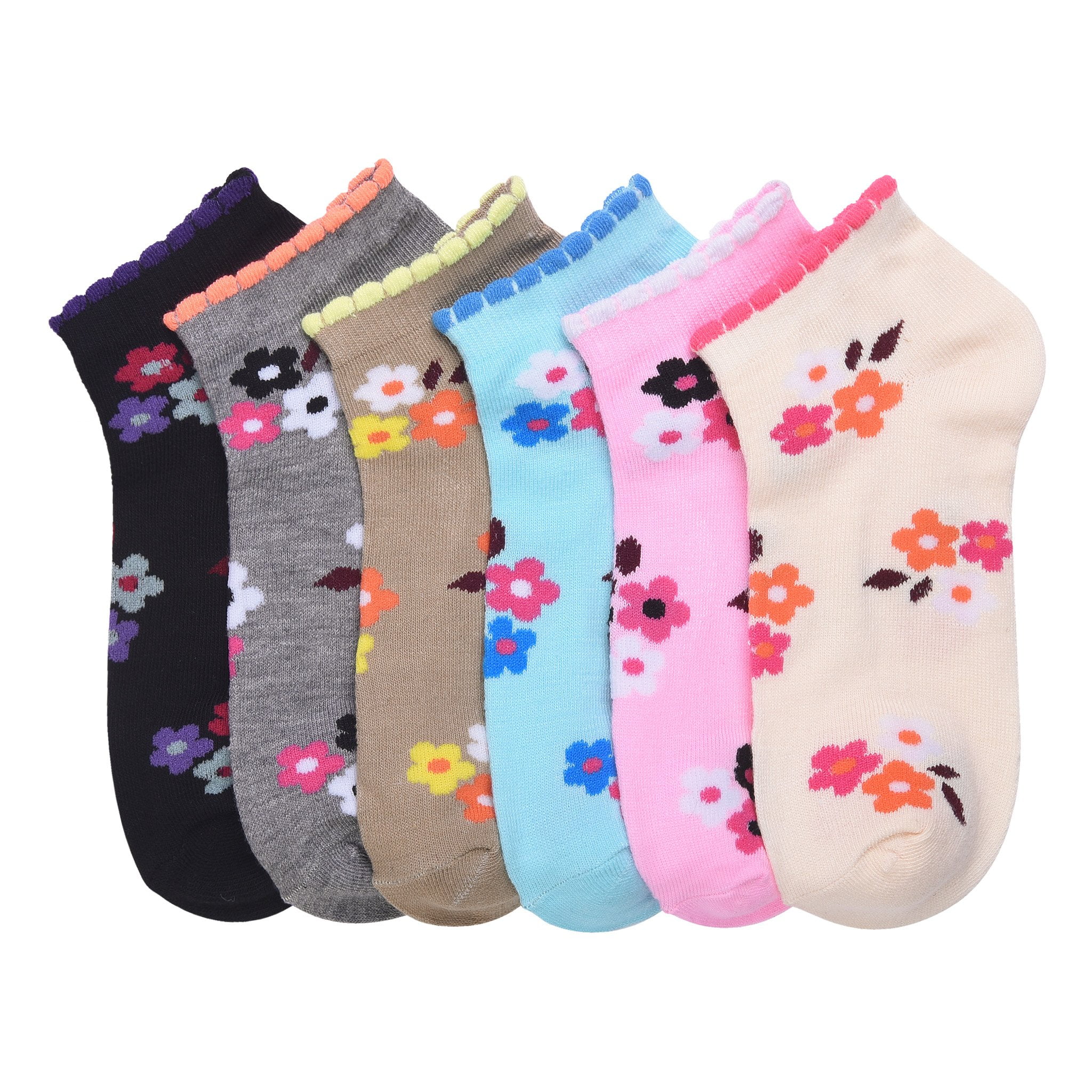 6 Pairs MAMIA POLKA Dot Crew Fashion Design Socks Size 9-11 Multi Color Girl SOX 