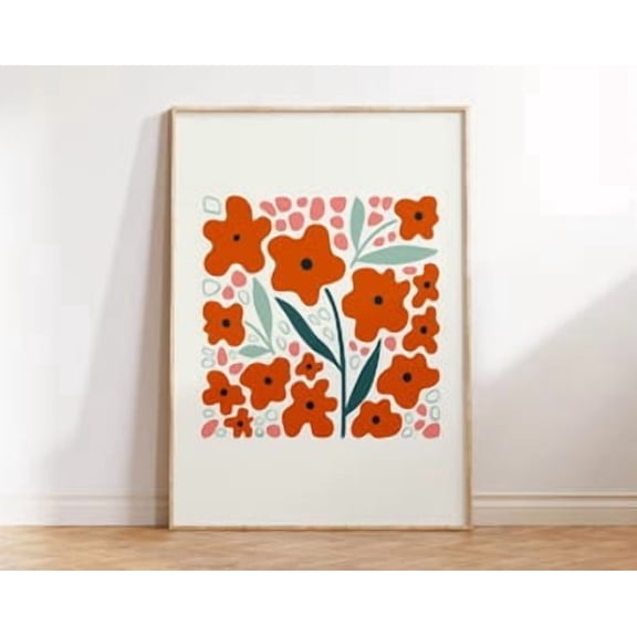 Modern Florals Art Poster Chic Botanicals Floral Poster Fresh Blooms Poster Poster Abstract Floral Petals Art Wall Decor , Poster Print Only