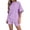 short sets 152#Purple, variant on WAYUTE 2 Piece Sets for Women Letter Printed Loose Fit Casual Shorts Set Short Sleeved Top Drawstring Pants for Sports Workout