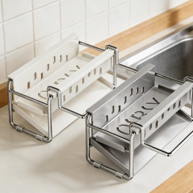 Panier Suspendu pour Évier en Acier Inoxydable avec Pieds Antidérapants et Fini Résistant à la Rouille pour un Rangement de Comptoir Organisé et des Fournitures de Cuisine Sopatenor