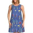 thumbnail image 1 of Fotbe New-York City Vestido de Verano sin Mangas para Mujer – Vestido Midi Línea A, Estilo Camiseta Floral, Vestido Playero Casual y Fluido, 1 of 7
