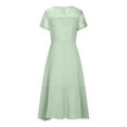 thumbnail image 4 of WTXUE Robe à Paillettes pour Femmes, Robe Longue Maxi à Encolure Ronde en Mousseline Patchwork à Imprimé à Paillettes pour Femmes, Robes Petite pour Femmes, Robe Verte, 2# Vert P, 4 of 5