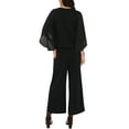 thumbnail image 3 of INSPIRE CHIC Women's 2 Pieces Sets Elegant Chiffon Sleeve Top Wide Legs Pants M Black, 3 of 6