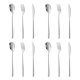 thumbnail image 1 of Juego de cubiertos de 12 piezas, cuchillo para cena, tenedor, cuchara, servicio de cubiertos de 3 piezas para 4 personas, pulido de espejo de acero inoxidable, 1 of 4