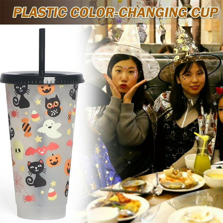 Halloween Cold Drink Cup Portable Dining Supplies Straw Cup Iced