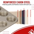 thumbnail image 4 of Muffin Tray Cupcake Baking Pan 2 Pack, 12-Cup Nonstick Carbon Steel Muffin Tin Non-Stick Cupcake Tin Bakeware Accessories for Baking Cupcake Muffin Brownies Snack, Fridge Safe, Champagne Gold, 4 of 9