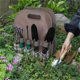 thumbnail image 3 of Bolsa para herramientas de jardinería, bolsa de tela Oxford para kit de herramientas de jardinería, herramientas portátiles de múltiples bolsillos, organizador de café a cuadros, café a cuadros, 3 of 5