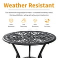thumbnail image 2 of Withniture 3 Piece Outdoor Bistro Set, All Weather Cast Aluminum Patio Dining Table and Chairs with 2" Umbrella Hole, Black, 2 of 8