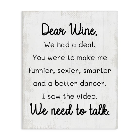 Stupell Industries Farmhouse Dear Wine Need to Talk Canvas Art, 16 x 20, by Lil' Rue