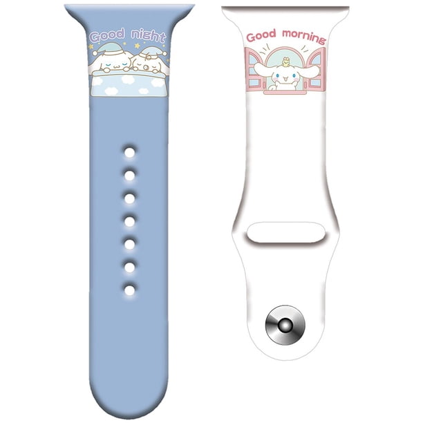Correa de Hello Kitty Kuromi Cinnamoroll para Apple Watch, pulsera bonita y nueva de 45mm, 41mm, 44mm, 40mm, 38mm, 42mm para Iwatch Serie 7, 6, 5