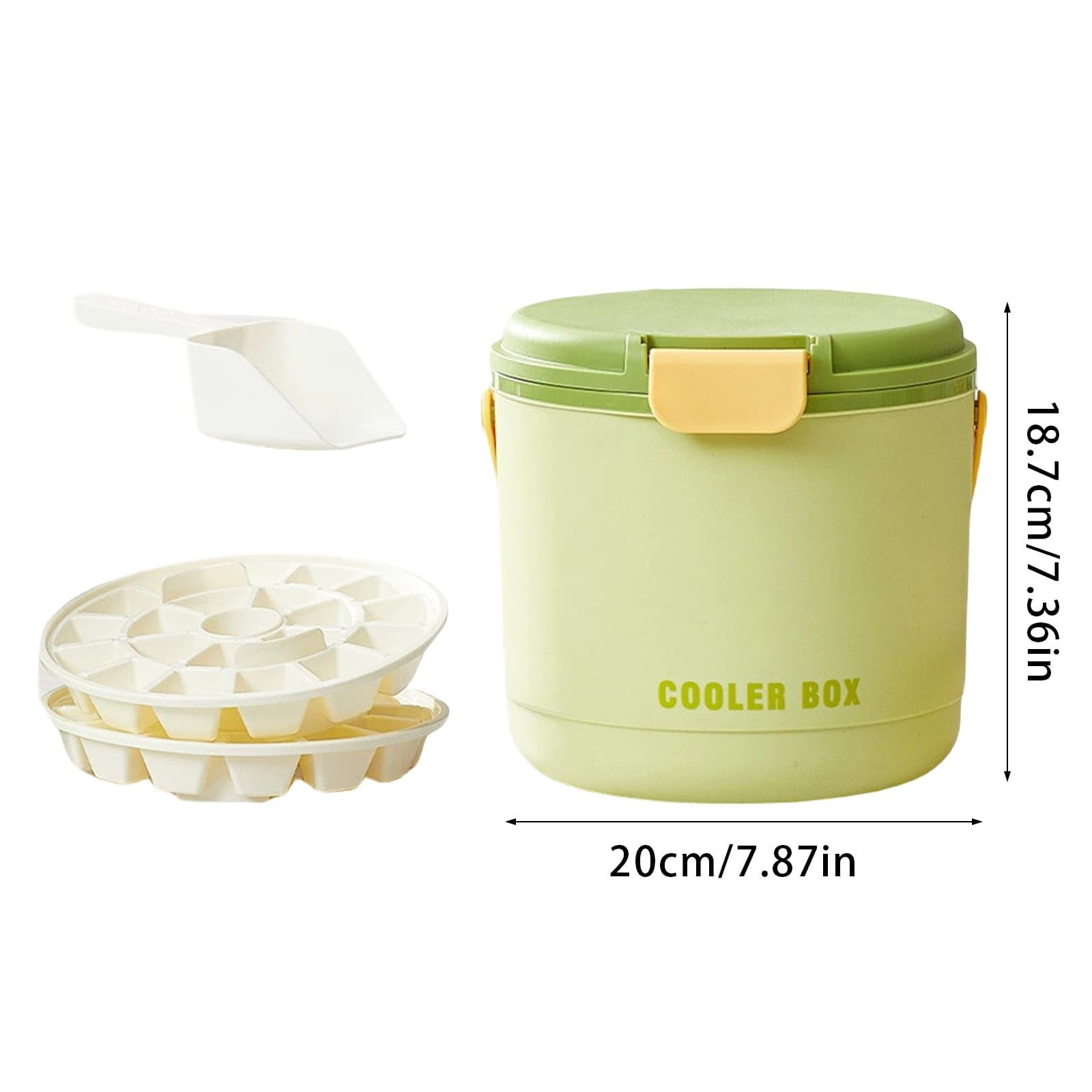 Qingbaifushi Ice Cube Maker Bucket – Double-Layer Insulation for Parties/Picnics | Textured Ice Trays & Ergonomic Shovel Included (Household & Commercial Use)