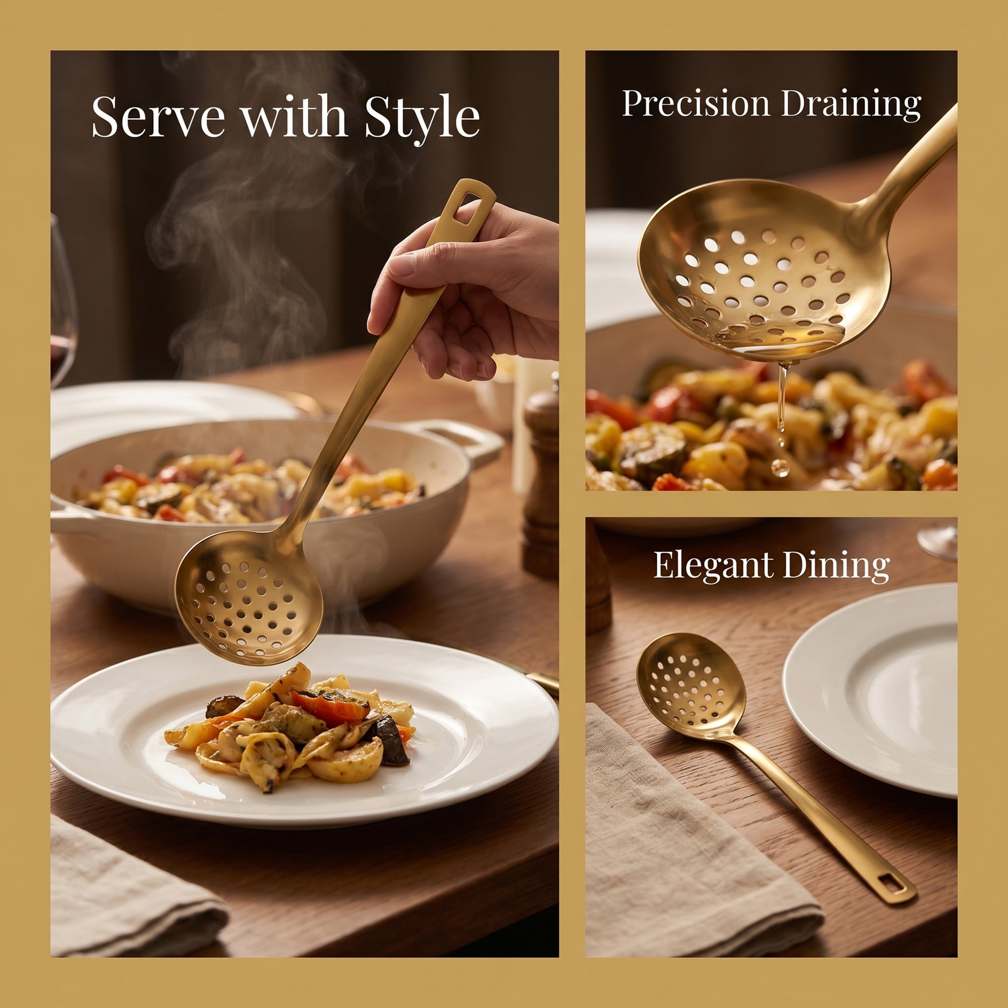 Unique Bargains Non Stick Heat Resistance Stainless Steel Slotted Spoon B 9.8" x 3"