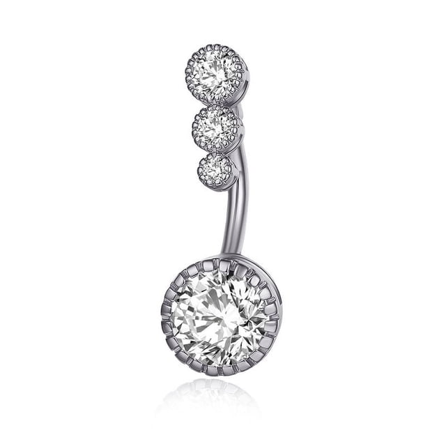 Sexy simple cobre circón ombligo anillo persona-tiempo punción ombligo uña