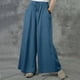 thumbnail image 2 of Pantalones Largos de Cintura Elástica Con Bolsillo Informal Sólido de Verano A La Moda Para Mujer Odeerbi ODB-6, 2 of 9