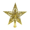 thumbnail image 4 of Adorno para de Navidad, diseño hueco de regalo, decoración navideña creativa, adorno de estrella para decoración navideña, oficina, hogar, Oro, 4 of 9