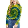 thumbnail image 2 of UFOUND Kids Girls Casual Loose Active Full Sleeves Hoodies Sweatshirts Hooded Short Pullover Tie Dye Teen Crop Tops Toddler Baby Clothes Lovely, 2 of 3
