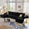thumbnail image 4 of 167" Modular Cloud Sofa with Ottoman & Left Chaise, U-Shaped Sectional with 7 Pillows, 5-Seater Corduroy Deep Seat Couch, Ready to Use, 4 of 6