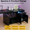 thumbnail image 4 of Advwin Rotating L-Shaped Manicure Table with Dust Collector, LED Light, Storage Cabinets & Shelves, Modern Nail Desk for Nail Tech, Space-Saving Manicure Workstation for Salon or Home, Black, 4 of 11