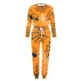 thumbnail image 5 of VBTAPA Happy Halloween Sweatsuit for Women 2 Piece Sets Cute Ghost Print Pullover Sweatshirt and Drawstring Elastic Waist Jogging Sweatpants Matching Outfits Orange XXXL, 5 of 6