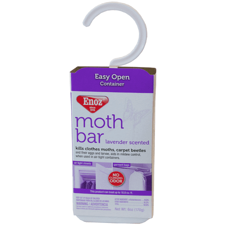 Enoz Lavender Scented Moth Bar, Hanging Moth Control Kills Moths Eggs & Larvae, 6 (Best Mothballs For Clothes)