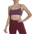 thumbnail image 2 of ATOYSOY Women's Padded Camisoles Everyday Bra Sports Bra Yoga Running Activewear Spaghetti Strap Wirefree Breathable Push Up Bralette Comfort Bra Underwear Purple L, 2 of 3
