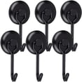 thumbnail image 1 of Powerful Magnetic Hooks, Easy Assemble For Heavy Duty Use In Industrial, Office, And Commercial Settings, Black, 6pcs, 1 of 5