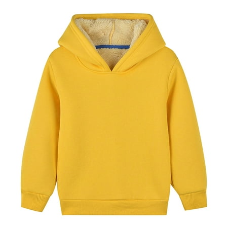 

MuZeFu Fall And Winter Clothes Toddler Kids Boys Girls Fashion Cute Color Plush Warm Long Sleeved Casual Sports Tracksuits Hooded Top