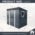 thumbnail image 4 of CarButler 6x5ft Metal Outdoor Storage Shed with Window and Transparent Plate,Lockable Sliding Doors for Garden Backyard Patio Black, 4 of 7