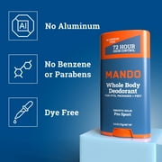 Mando Whole Body Deodorant - Men’s Aluminum-Free Smooth Solid Stick Deodorant - Pro Sport - 2.65oz