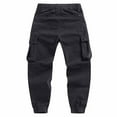 thumbnail image 5 of Handshe Men's Cargo Jogger Pants, Elastic Waist with Drawstring, Solid Color, Outdoor Hiking Sports for Travel and Daily Wear, 5 of 6