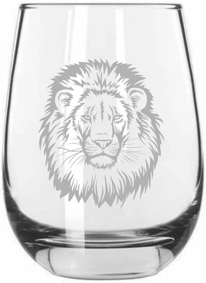Lion head wine glass in transparent glass