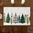 thumbnail image 6 of Christmas Placemats Set of 6 Buffalo Plaid Xmas Tree Place Mats Golden Snowflake Placemat Washable Snow Forest Table Mats for Dining Kitchen Holiday Dinner Party Home Decor 13x19 Inch, 6 of 7